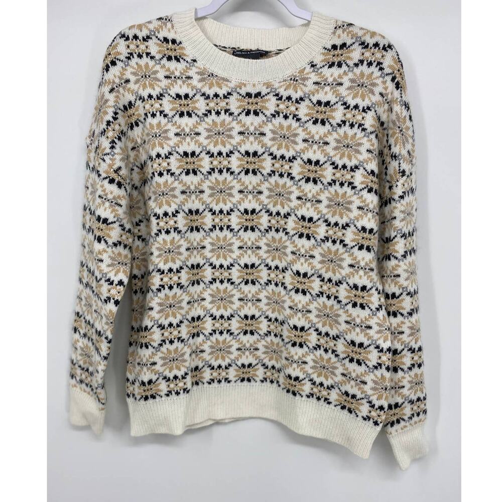 Chelsea & Theodore Womens Wool Patterned Long Sleeve Sweater NEW Size Large